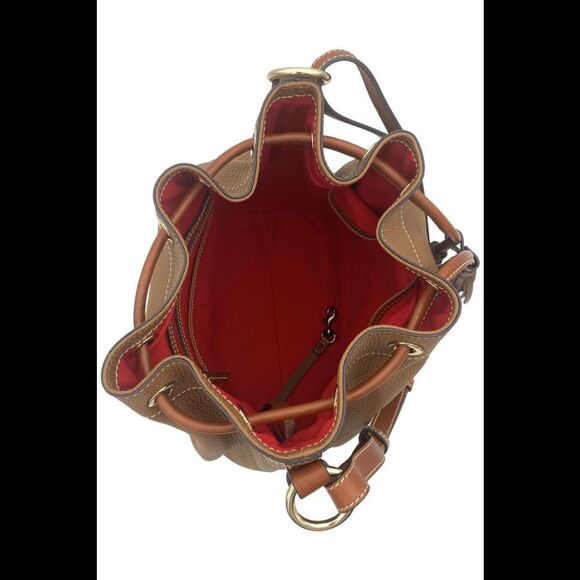 Dooney & Bourke Archives 2012 Pebble Leather Drawstring Bag Caramel - Picture 2 of 3